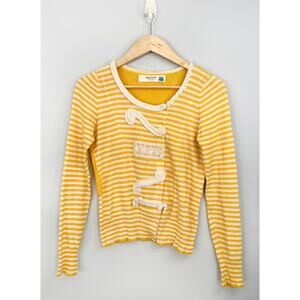 ANTHROPOLOGIE SPARROW sz S Loose Lines yellow cardigan vgucf